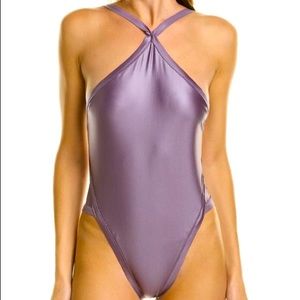 Tropic of C one piece purple shimmery swim suit size xs